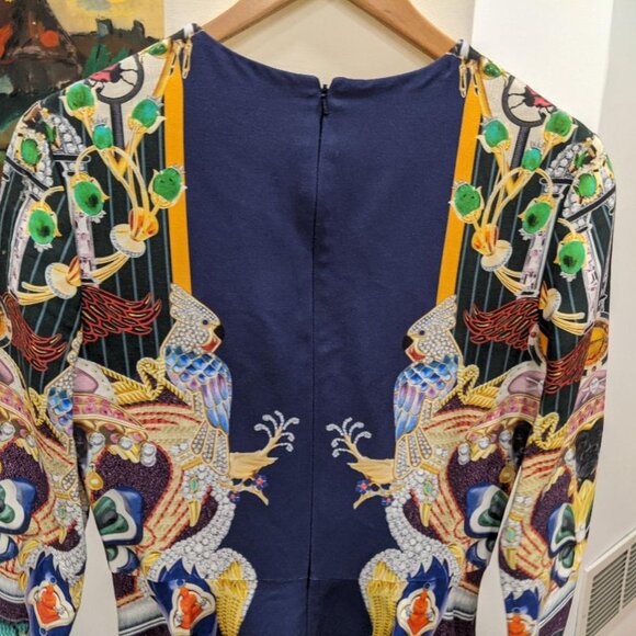 Mary Katrantzou Blue Totem Printed Graphic Midi Dress Size: S/US4 (Orig. $1250) - Picture 7 of 9